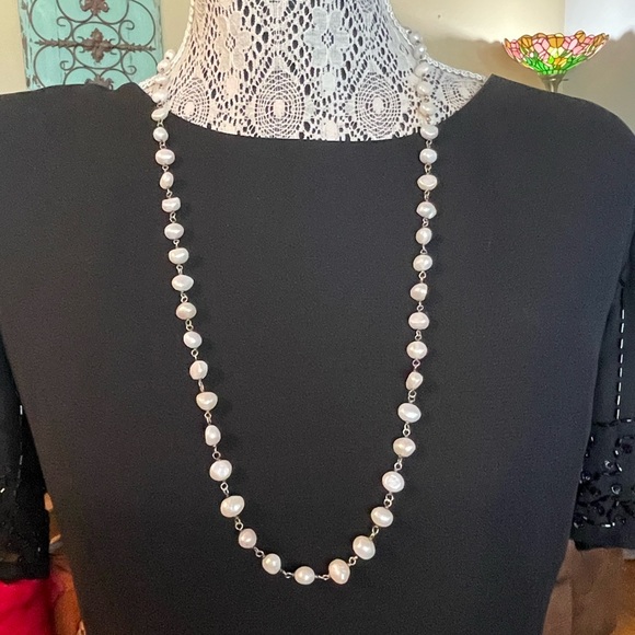 Silpada Pearl ‘Fresh Catch’ Flirty Sterling Necklace 32” - N1368 - Picture 1 of 16